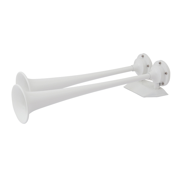 Marinco 12V White Epoxy Coated Dual Trumpet Air Horn 10122